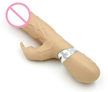 Stort 22cm Realistisk Dildo Vibrator Klitoris Kaniner Vibrator Dobbelt G-spot Massager Kvinder Masturbator Sex Legetøj USB-Opladning