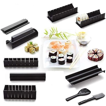 Sushi Kaffefaciliteter 10 Stykker Kit Plast Sushi Sæt af Værktøjer, Køkken Redskaber/Sushi Sæt/Sushi Skimmel/Ris Bold Kage Roll Skimmel