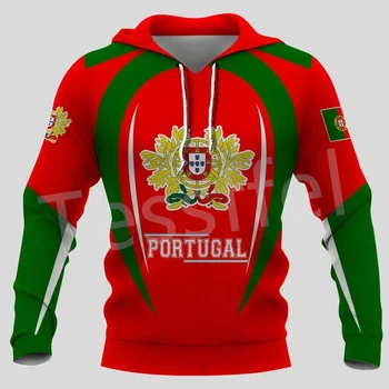 Tessffel Nye Brand Land Portugal Flag Symbol Harajuku Træningsdragt 3DPrint Streetwear Pullover Efteråret Sjove Hættetrøjer Mænd/Kvinder 17