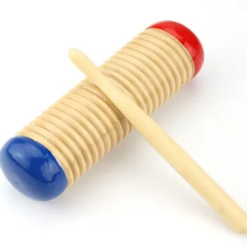 Træ-Guiro Musik Toy Barn Tidlig Pædagogisk Legetøj, Musikinstrumenter Rytme Legetøj Af Slagtøj Med Hammer Til Baby