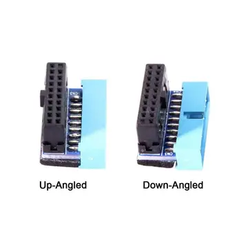 USB 3.0 20pin Mandlige og Kvindelige Udvidelse Adapter, Vinklet 90 Grader for Bundkort Bundkort