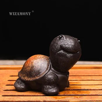 WIZAMONY Yixing Lilla Ler Te Kæledyr Skildpadde Forlænge Livet Kinesiske Lilla Glaseret Ler Buddhismen Kunst&Collectible Hjem Dekoration